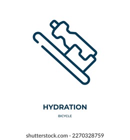 Icono de hidratación. Ilustración vectorial lineal de la colección de bicicletas. Guión del vector del icono de hidratación. Símbolo de línea delgada para uso en aplicaciones web y móviles, logotipo, medios impresos.
