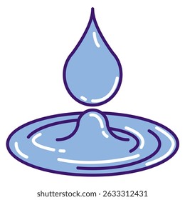 Hydration icon represented by water droplets Lineal Color style.