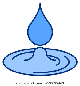 Hydration icon represented by water droplets Blue style.