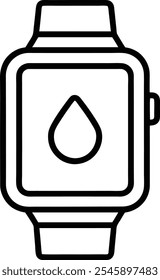 Hydratationssymbol in Smart Watch Bildschirm minimalen Vektor