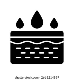 Hydration Icon Vector for Healthy Glowing Skin, Water drop illustration, moisture balance in beauty routine