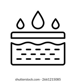 Hydration Icon Vector for Healthy Glowing Skin, Water drop illustration, moisture balance in beauty routine