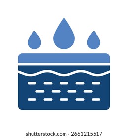 Hydration Icon Vector for Healthy Glowing Skin, Water drop illustration, moisture balance in beauty routine