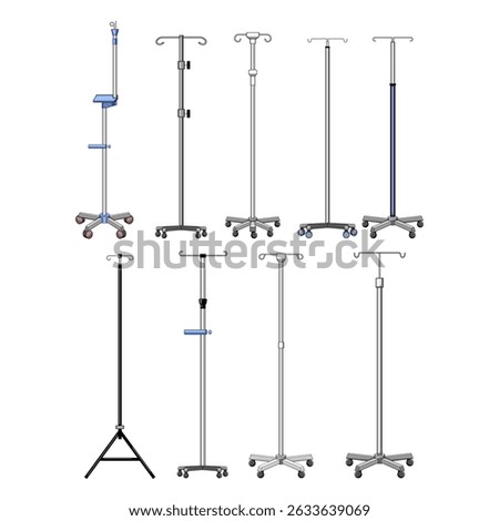 hydration iv drip stand set cartoon. healthcare re, clinic medical, nutrition vitamins hydration iv drip stand sign. isolated symbol vector illustration
