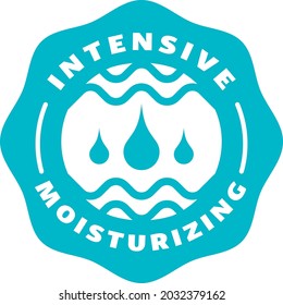 Hydration moisturizer icon, moisturizing water drop vector logo for cosmetic hydrate cream. Intensive double hydration effect formula icon for moisturizer and skincare cream stamp