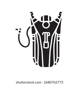 hydration pack black flat icon for digital and print projects.  Minimal clean icons for apps and websites. Modern simple icons for UI UX and branding