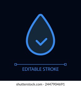 Hydration pixel perfect glassmorphism ui icon for dark theme. Stay hydrated. Color filled line element with transparency. Isolated vector pictogram for night mode. Editable stroke. Arial font used