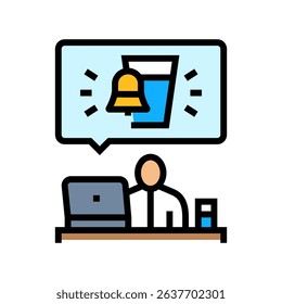 hydration reminder employee health color icon vector. hydration reminder employee health sign. isolated symbol illustration
