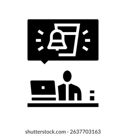 hydration reminder employee health glyph icon vector. hydration reminder employee health sign. isolated symbol illustration