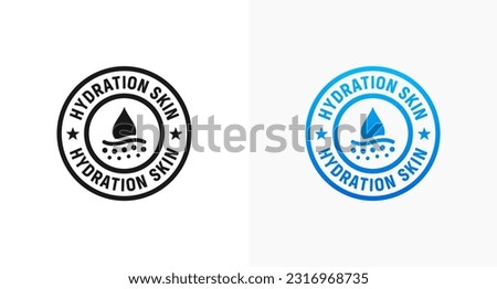 Hydration skin sign or Hydration skin stamp vector isolated in flat style. Best Hydration skin sign vector for product packaging design element. Hydration skin stamp for packaging design element.