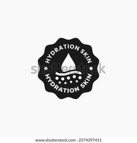 Hydration skin stamp vector isolated. Best Hydration skin icon vector for product packaging design element. Hydration skin sign for packaging design element.