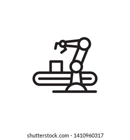 Hydraulic arm, industrial arm icon - Vector