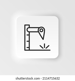Hydraulic arm, industrial arm icon - Vector neumorphic style vector icon on white background