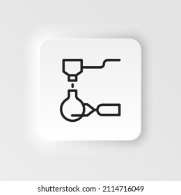 Brazo hidráulico, icono de brazo industrial - Icono vectorial de estilo neumórfico vectorial sobre fondo blanco