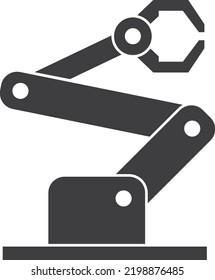 Hydraulic Arm Machine. Robotic Hand Manipulator Icon