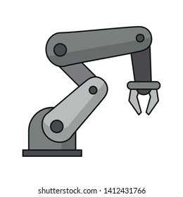 Hydraulic arm technology symbol vector illustration graphic design