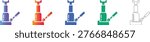 Hydraulic Bottle Jack Vector Icon Set vol 1709