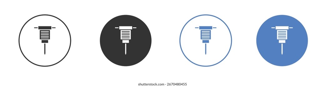 Concepto de icono de martillo hidráulico. diseños de iconos de estilo sólido para Sitio web, App, UI.