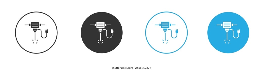 Icono de martillo hidráulico, estilo plano simple, ilustración, Plantilla de pictograma de símbolo de logotipo, para ui o ux.