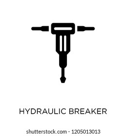 Hydraulic breaker icon. Hydraulic breaker symbol design from Construction collection. Simple element vector illustration on white background.