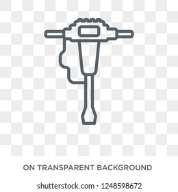 Hydraulic breaker icon. Trendy flat vector Hydraulic breaker icon on transparent background from Construction collection. High quality filled Hydraulic breaker symbol use for web and mobile