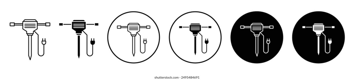 Conjunto de iconos de Vector de línea delgada de interruptor hidráulico.