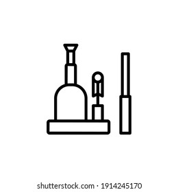 gato hidráulico. Signo vectorial en un estilo simple aislado en un fondo blanco