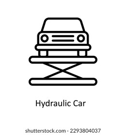 Hydraulic Car Vector  outline Icons. Simple stock illustration stock