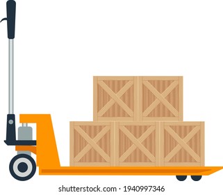 hydraulic cart with boxes vector illustration isolated on a white background