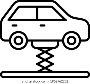 hydraulic clear floor Vehicle lifter for home garage vector icon design, Motor Vehicle Service and automobile repair shop Symbol, Lorry spare parts Sign, auto mechanic stock, Home Garage Lifts Concept