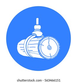 Hydraulic crane icon in black style isolated on white background. Sawmill and timber symbol stock vector illustration.