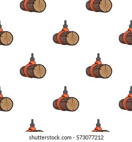 Hydraulic crane icon in cartoon style isolated on white background. Sawmill and timber pattern stock vector illustration.