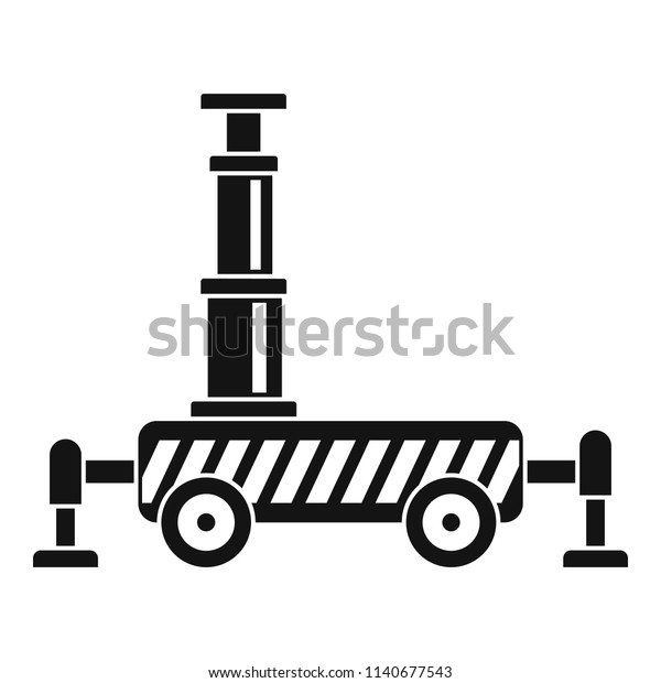 Hydraulic crane\
icon. Simple illustration of hydraulic crane vector icon for web\
design isolated on white\
background
