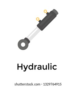 Hydraulic Cylinder Flat Icon Vector 