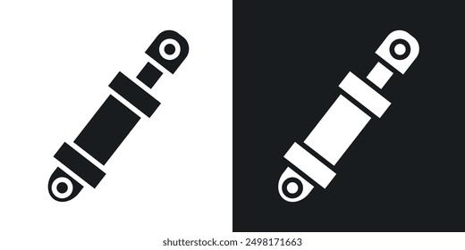 Hydraulic cylinder icon in solid style