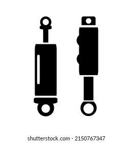 Hydraulic cylinder icons on white background. 