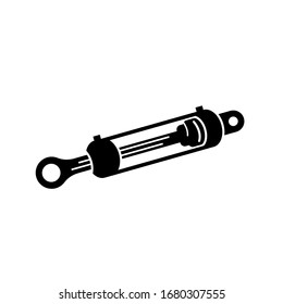 Hydraulic cylinder logo design. Hydraulic damper vector design. Pneumatic cylinder logotype. Vector