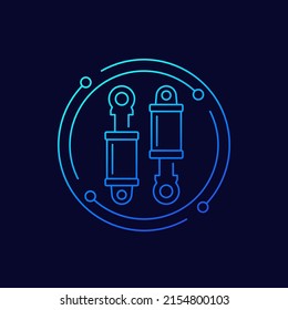 Hydraulic cylinders icon, linear design