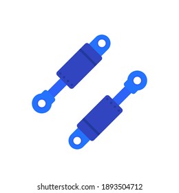 Hydraulic cylinders icon on white, vector