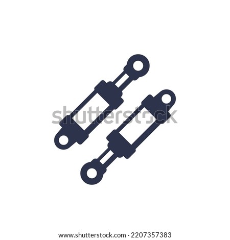 Hydraulic cylinders icon, pneumatic equipment vector Stock photo © 