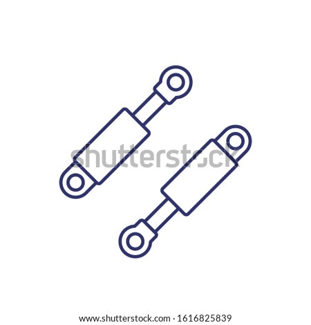 Hydraulic cylinders line icon on white Stock photo © 