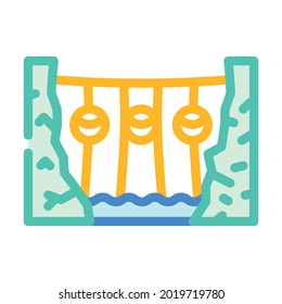 hydraulic dam color icon vector. hydraulic dam sign. isolated symbol illustration