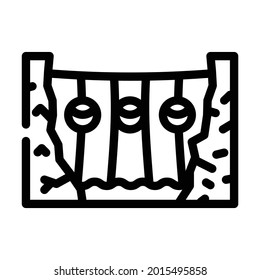 hydraulic dam line icon vector. hydraulic dam sign. isolated contour symbol black illustration