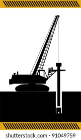 hydraulic drilling machine , construction machinery equipment isolated