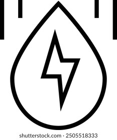 hydraulic energy icon. Thin linear style design isolated on white background