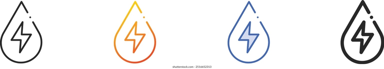 hydraulic energy icon.Thin Linear, Gradient, Blue Stroke and bold Style Design Isolated On White Background