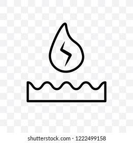 Hydraulic energy vector linear icon isolated on transparent background, Hydraulic energy transparency concept can be used for web and mobile