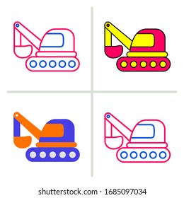 Hydraulic Excavator icon. Graphic element illustration on white background.