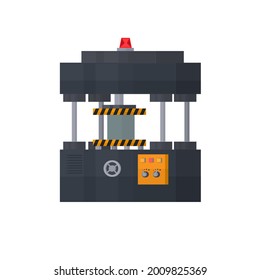 Hydraulic factory press.  Industrial press, vector illustration