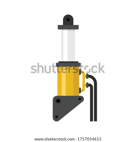 Hydraulic flat style isolated on white. Industrial object concept vector for your design work, presentation, website or others.